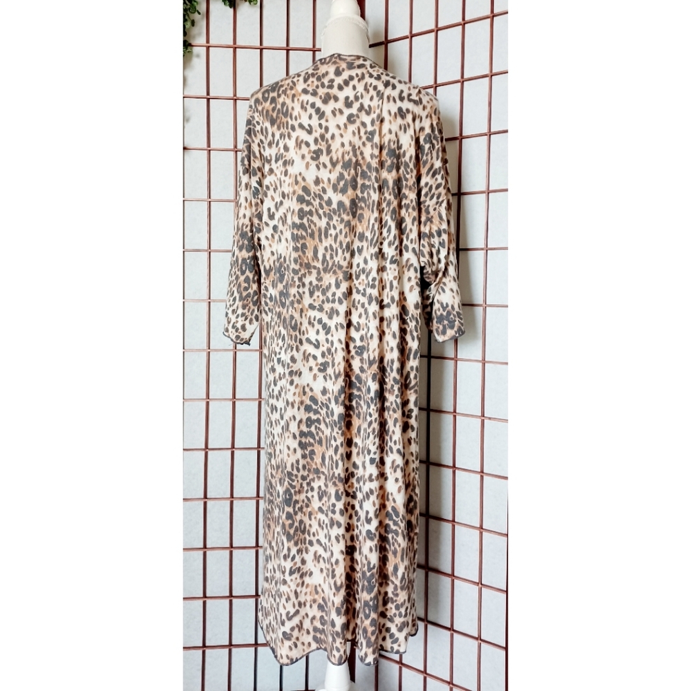 Lularoe Leopard Print Open Front Duster Cardigan - image 6